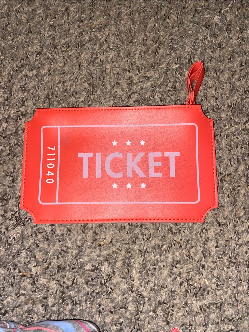 Coral red Ipsy ticket makeup bag